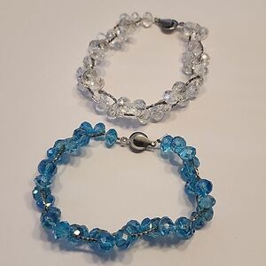 Teng Yue Crystal Bracelets Blue Clear Silver